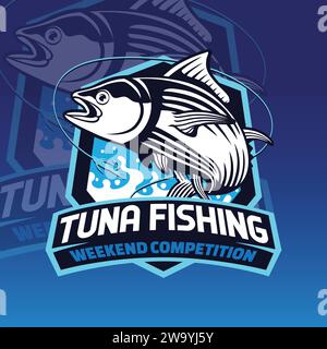 Thunfisch Fishing Company Mascot Logo Design. Stock Vektor