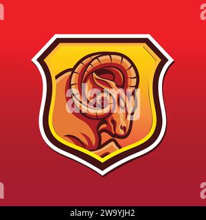 Ziegenkopf-Logo-Design Stock Vektor