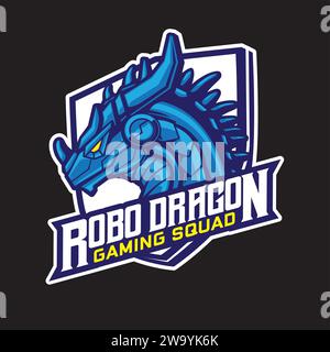 Robo Dragon Gaming Logo Design Stock Vektor