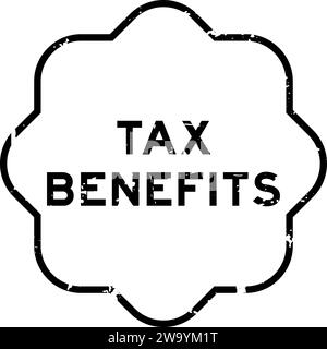 Schwarzer Stempel für Steuervorteile auf weißem Hintergrund Stock Vektor