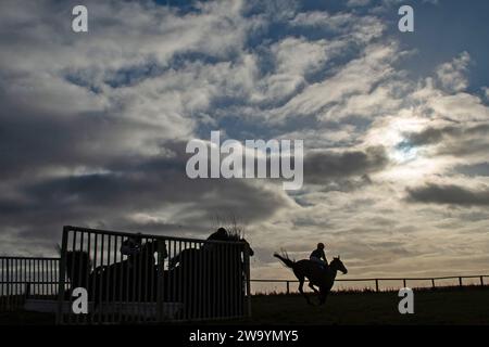 Horseheath, Cambridgeshire, 31. Januar 2023. Die Rennsaison begann auf der Pferderennbahn Horseheath in der Nähe von Cambridge. Quelle: Headlinephoto/Alamy Live News. Stockfoto