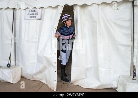 Horseheath, Cambridgeshire, 31. Januar 2023. Die Rennsaison begann auf der Pferderennbahn Horseheath in der Nähe von Cambridge. Quelle: Headlinephoto/Alamy Live News. Stockfoto