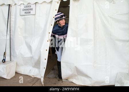 Horseheath, Cambridgeshire, 31. Januar 2023. Die Rennsaison begann auf der Pferderennbahn Horseheath in der Nähe von Cambridge. Quelle: Headlinephoto/Alamy Live News. Stockfoto