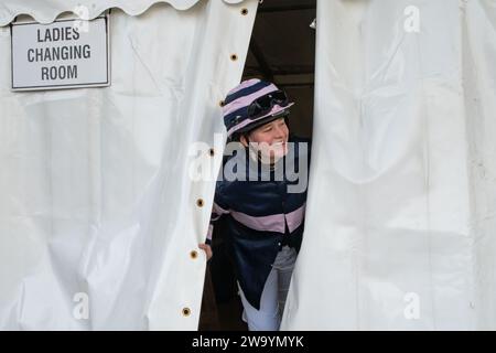 Horseheath, Cambridgeshire, 31. Januar 2023. Die Rennsaison begann auf der Pferderennbahn Horseheath in der Nähe von Cambridge. Quelle: Headlinephoto/Alamy Live News. Stockfoto