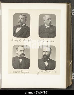 Porträts von vier Mitgliedern des Unterhauses des Staates New York, um 1872 - in oder vor 1882 fotomechanischer Druck oben links Warren C. Bennett, oben rechts D. Ogden Bradley, unten links Nathan Bridges, unterhalb Zenas G. Bullock. Vereinigte Staaten von Amerika Papier Kollotype historische Personen (Porträts und Szenen aus dem Leben) (+ Kopf (und Schultern) (Porträt)) Stockfoto