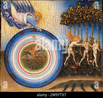 Die Erschaffung der Welt und die Vertreibung aus dem Paradies durch Giovanni di Paolo (Giovanni di Paolo di Grazia) 1445 Stockfoto
