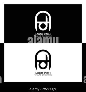 Das elegante Logo DER WERBETEXTE ist verbunden. Monogramm mit Buchstaben A und D Stock Vektor