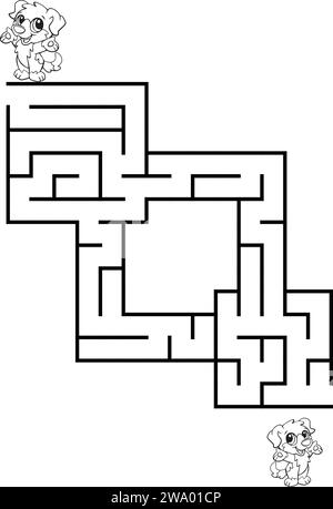 Ein Set von vier rechteckigen Labyrinthen Stock Vektor