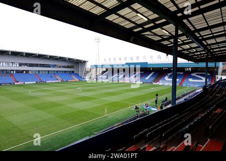 Allgemeine Ansicht des Boundary Park während des Spiels der Vanarama National League zwischen Oldham Athletic und Hartlepool United im Boundary Park, Oldham am Samstag, den 30. Dezember 2023. (Foto: Thomas Edwards | MI News) Stockfoto