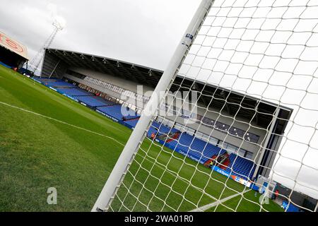 Allgemeine Ansicht des Boundary Park während des Spiels der Vanarama National League zwischen Oldham Athletic und Hartlepool United im Boundary Park, Oldham am Samstag, den 30. Dezember 2023. (Foto: Thomas Edwards | MI News) Stockfoto