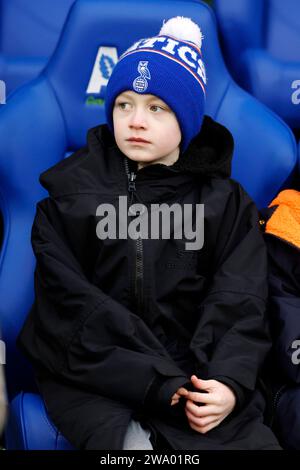 Oldham Athletic Association Football Club Maskottchen während des Spiels der Vanarama National League zwischen Oldham Athletic und Hartlepool United im Boundary Park, Oldham am Samstag, den 30. Dezember 2023. (Foto: Thomas Edwards | MI News) Credit: MI News & Sport /Alamy Live News Stockfoto