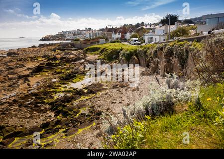 Irland, Dublin, Sandycove, Fortyfoot Sea Shore in Richtung Bullock Harbour Stockfoto