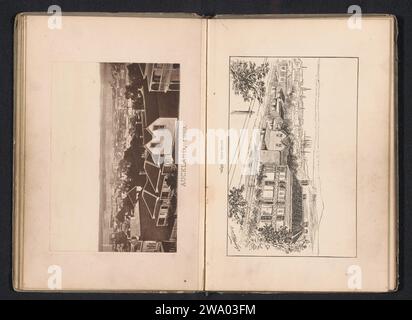 Fotoproduktion eines Gesichts auf Auckland, Anonym, 1889 fotomechanischer Druck Auckland Papier Aussicht auf die Stadt, Stadtpanorama, Silhouette der Stadt Auckland Stockfoto