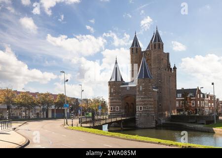 Stadttor Amsterdamse Poort in Haarlem. Stockfoto