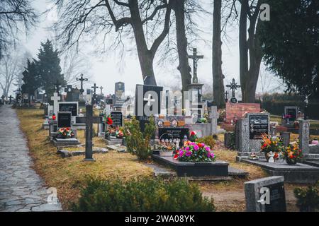 Friedhof in Nove Hrady, Jihocesky Kraj, Tschechische Republik Stockfoto