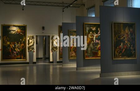 Museo Civico Ala Ponzone. Innenansicht eines der Hallen. Cremona. Lombardei. Italien. Stockfoto