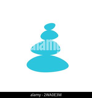 Spa-Stein-Balance-Symbol, Symbol aus blauem Symbolsatz Stock Vektor