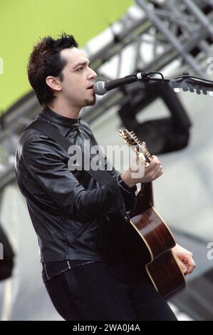 Imola Italien 20. Juni 1999 : Morgan Sänger und Gitarrist der italienischen Bluvertigo-Gruppe, während eines Live-Konzerts beim Heineken Jammin' Festival Stockfoto