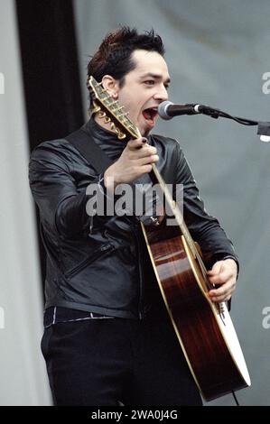 Imola Italien 20. Juni 1999 : Morgan Sänger und Gitarrist der italienischen Bluvertigo-Gruppe, während eines Live-Konzerts beim Heineken Jammin' Festival Stockfoto