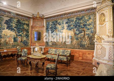 Wandteppiche, Museum im Kaiserflügel, Abtei Göttweig Benediktinerkloster, Furth bei Krems an der Donau, Niederösterreich, Österreich, Europa Stockfoto