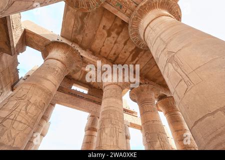 Luxor, Ägypten – Dezember 2023: Das Ramesseum ist der Gedenktempel oder Leichentempel des Pharao Ramesses II Es befindet sich in der thebanischen Nekropole Stockfoto