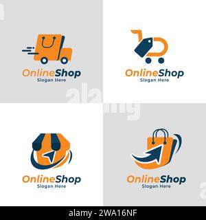 Bester E-Commerce Online Shop Logo Symbol Design Vektor Stock Vektor