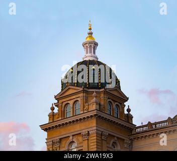 Iowa State Capitol Spire, Des Moines, Architektonische Ausblicke Stockfoto