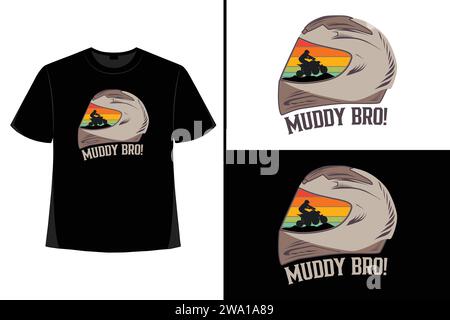 Quad Bike, xtreme ATV, Wüstenabenteuer, Offroad-Abenteuer, kreatives Bike-T-Shirt-Design, T-Shirt-Print, Typografie-T-Shirt-Design. Stock Vektor