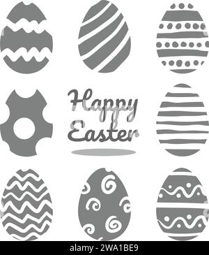 Icon Set mit Ostereier Muster, Vektor. Stock Vektor