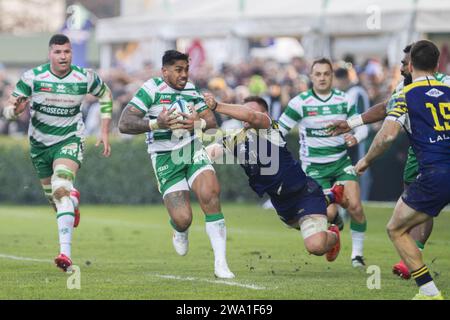 Treviso, Italien. Dezember 2023 30. Malakai Fekitoa während Benetton Treviso gegen Zebre Parma, United Rugby Championship Match in Treviso, Italien, Dezember 30 2023 Credit: Independent Photo Agency/Alamy Live News Stockfoto