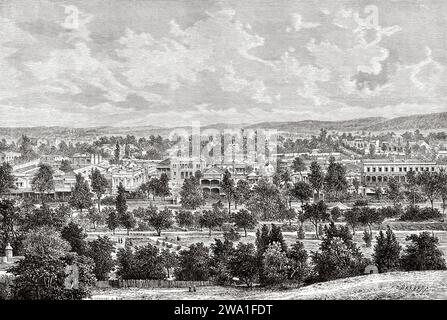 Sandhurst City im Jahr 1880. Bendigo. Victoria, Australien. Sechs Monate in Australien 1878 von Desire Charnay (1828 - 1915) Stich aus dem 19. Jahrhundert aus Le Tour du Monde 1880 Stockfoto