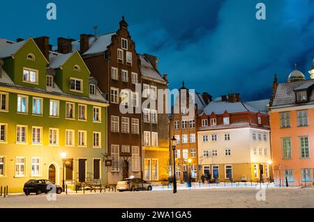 04.02.2023; Winterabende historische Straßen von Danzig Polen Stockfoto