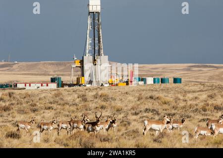 Erdgas-Entwicklung, WY Stockfoto