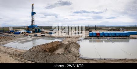 Erdgas-Entwicklung, WY Stockfoto