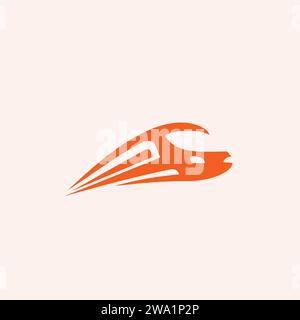 Ein modernes Logo mit einem Hochgeschwindigkeitszug. Stock Vektor