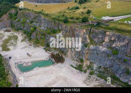 STONEY MIDDLETON, DERBYSHIRE Mission: Impossible 7 Train Crash Scene. Stockfoto