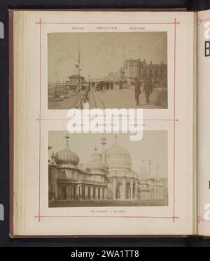 Zwei Gesichter auf Brighton, ca. 1876 - in oder vor 1886 Foto über einem Gesicht auf der Promenade, unter dem Royal Pavilion. Brighton Fotomaterial Allee, Boulevard, Promenade, Esplanade. Fassade (Haus oder Gebäude). Kuppel  Architektur. palace Brighton Stockfoto