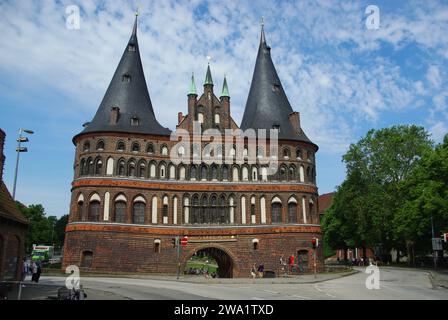 Holstentor City Gate, Lübeck, Ddr Stockfoto