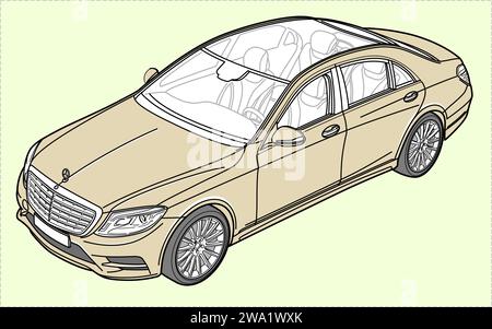 2013 Mercedes-Benz S-Klasse 3D Stock Vektor