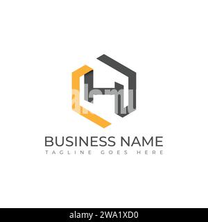 Letter Initial H Hexagon Logo Design Vektor. Anfangsbuchstabe H hexagonales Logo Design Vektor Illustration Vorlage Stock Vektor