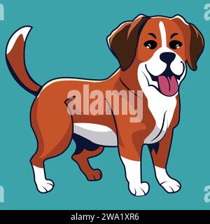 Mops Hund Vektor Design isolierte Hund Silhouette Stock Vektor