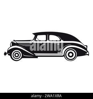 Schwarze Silhouette der amerikanischen Oldtimer-Design-Vektor-Illustration Stock Vektor