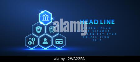 Komplexes digitales Banksystem. Stock Vektor