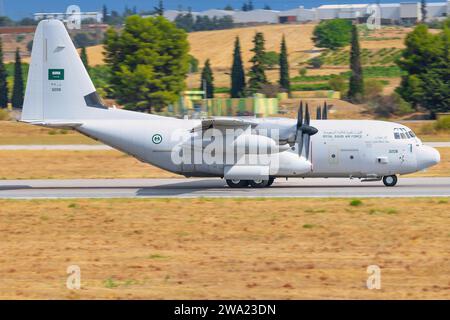 Tanagra Air Base - Griechenland 5. September 2023: Lockheed C-130H Hercules aus Saudi Arabien - Air Force in Tanagra Stockfoto