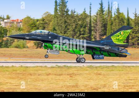 General Dynamics F-16 kämpfte gegen Falken aus belgien in Tanagra Stockfoto