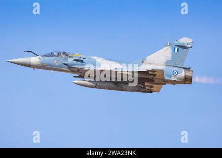 Tanagra Air Base - Griechenland 5. September 2023: Griechenland - Air Force Dassault Mirage 2000-5BG auf der Tanagra Air Show Stockfoto