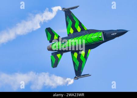 General Dynamics F-16 kämpfte gegen Falken aus belgien in Tanagra Stockfoto