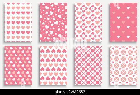 Set mit Weihnachtsgrüßkarten, Poster, Einladung mit niedlichem Herzmuster. Stilvolle Umschläge, Vorlagen, Plakate, Broschüren, Banner, Flyer – 14 Stock Vektor