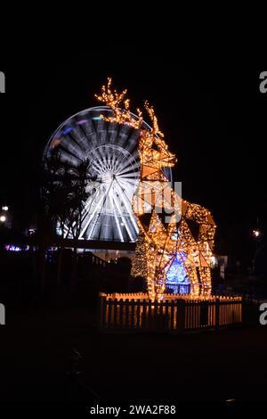 Bournemouth wird von mehr als 100 festlichen Lichtern mit Christmas Tree Wonderland beleuchtet. Stockfoto