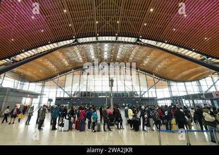 Hong Kong-Zhuhai-Macao-Brücke Hong Kong Port - Passagierräumung Gebäude Stockfoto